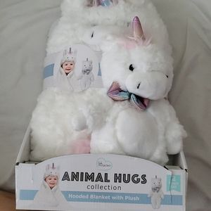 Little Miracles Unicorn Hooded Blanket with Plush